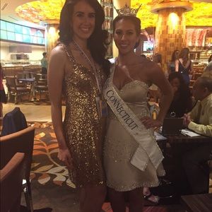 Faviana Gold Cocktail Dress